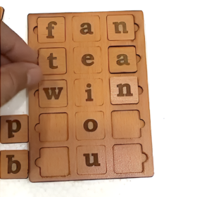 Education Word Builder Activity Wood Puzzle