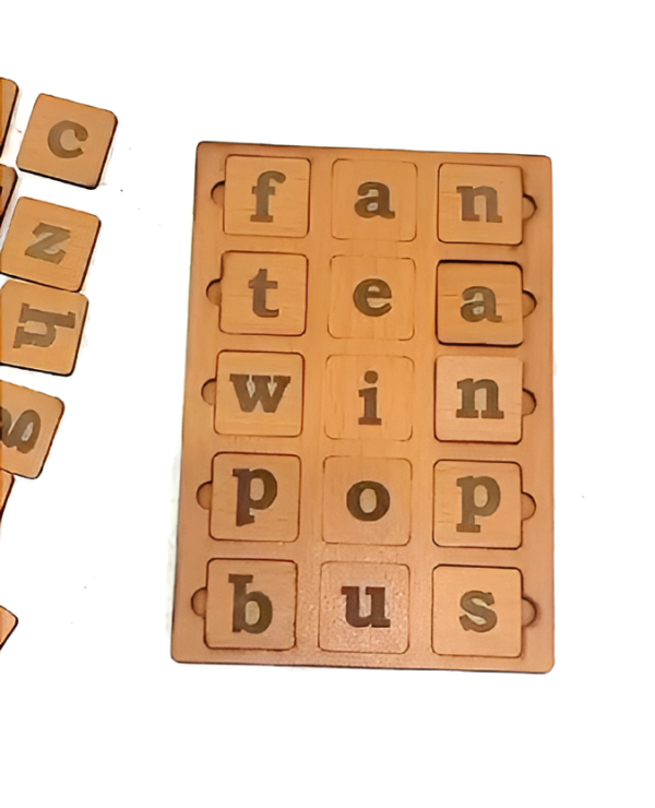 Education Word Builder Activity Wood Puzzle