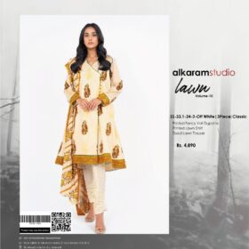 Al-Karam Lawn Unstitched Suits || Collection of 3 Pcs || Casual Summer suits 2024