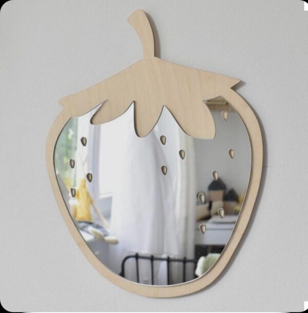 Strawberry shaped acrylic mirror  - Kids room decoration - Image 4