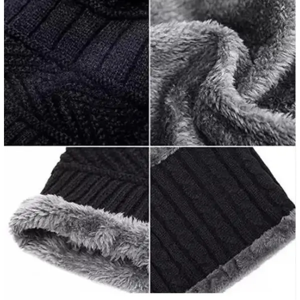 Woolen Winter Beanie and Neck Warmer Set for Men and Women